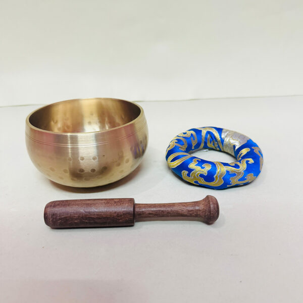 Tibetan Machine-made Plain Singing Bowl Brass Color - Image 4
